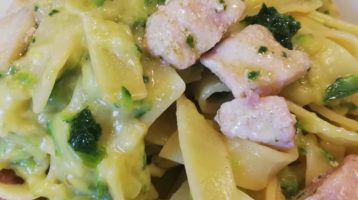 Carbonara di pesce spada e zucchine di Pamela